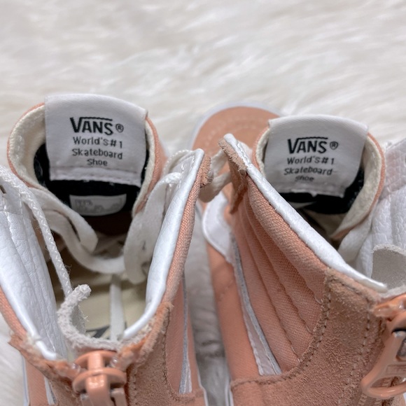 Vans SK8-Hi Zip Sneakers Girls Salmon/True White Sz 11.5 - Picture 7 of 8